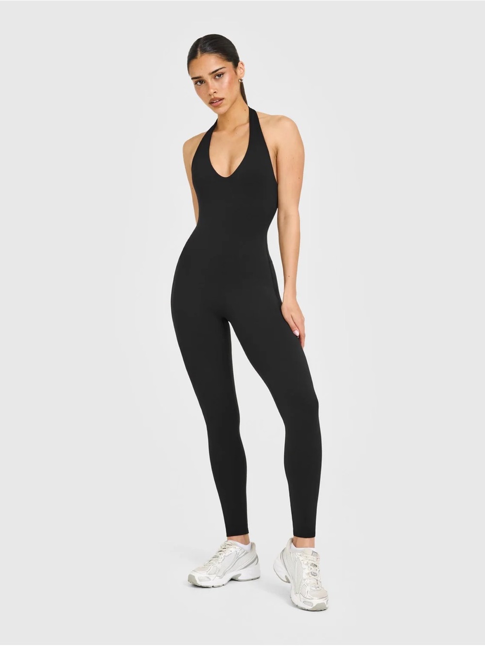 SOFTMOTION™ Halter Neck All In One Long With White Logo